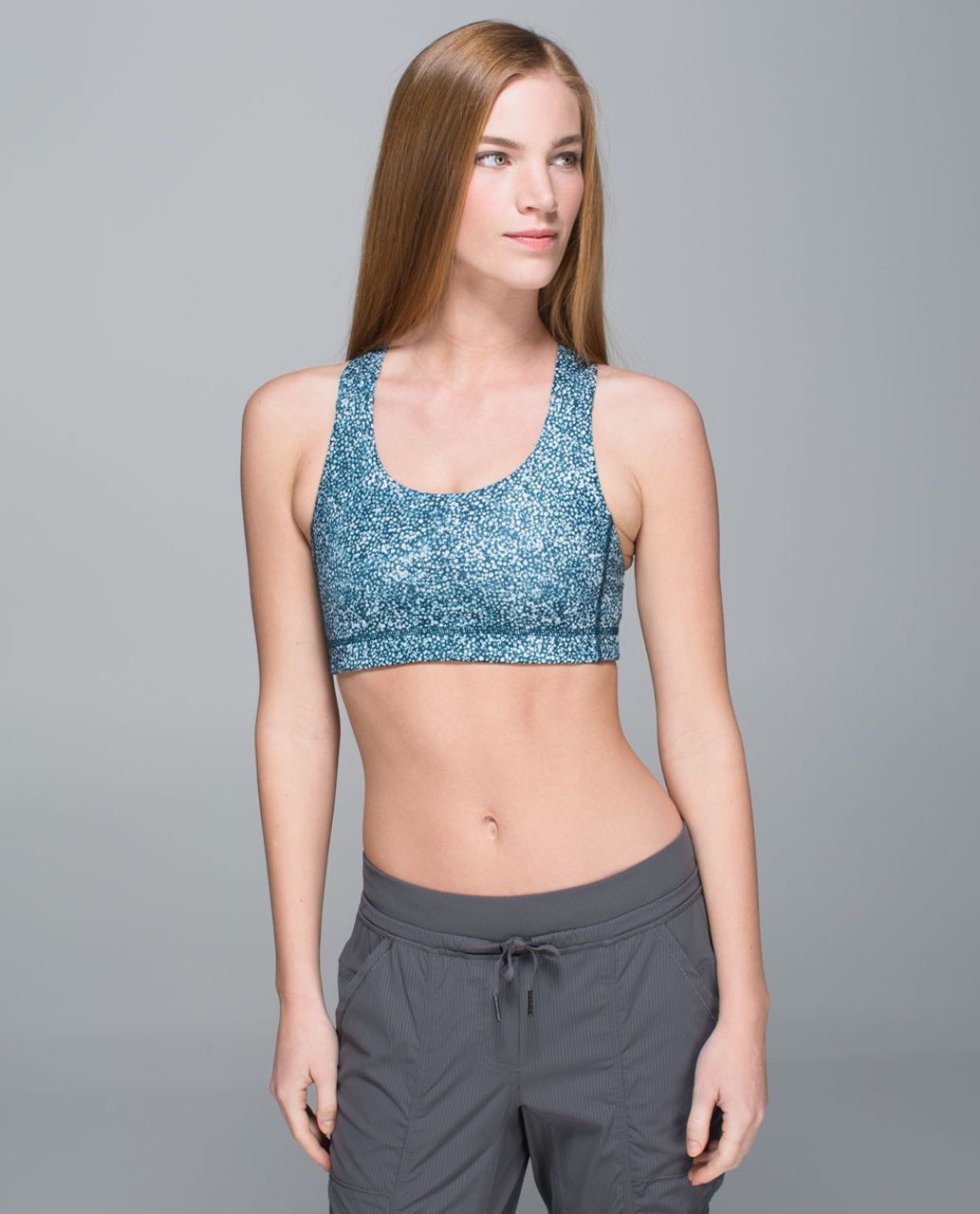 Lululemon All Sport Bra III - Mini Palm Lace Tofino Teal Multi