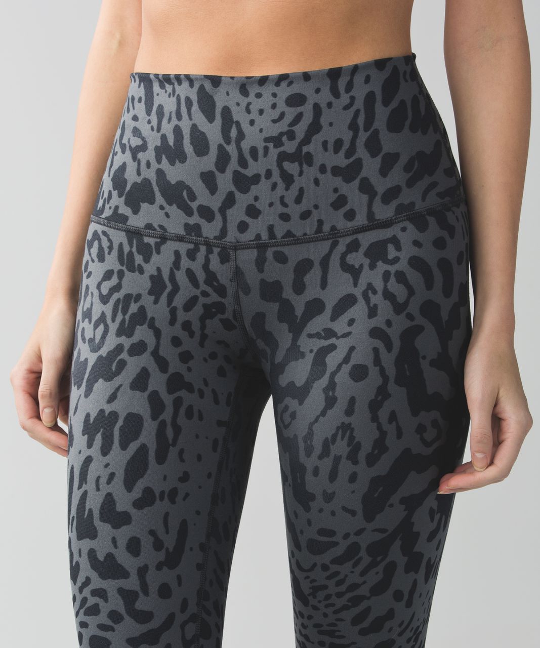 Lululemon Wunder Under Leopard Animal Print Roll Waist Crop Leggings  Women's 4