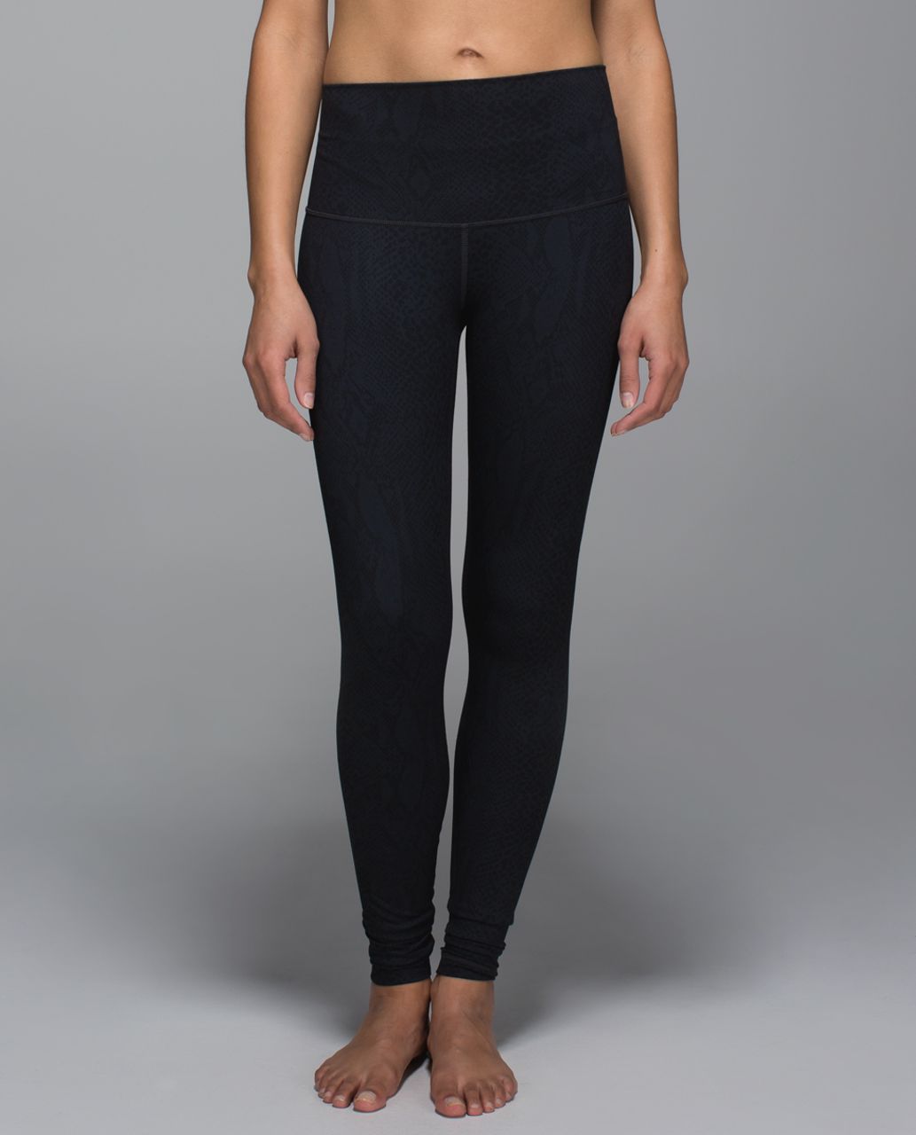 Lululemon Wunder Under Pant *Full-On Luon (Roll Down) - Desert Snake Deep Coal Black