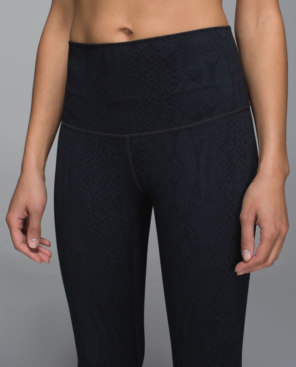 Lululemon Wunder Under Pant *Full-On Luon (Roll Down) - Desert Snake Deep Coal Black