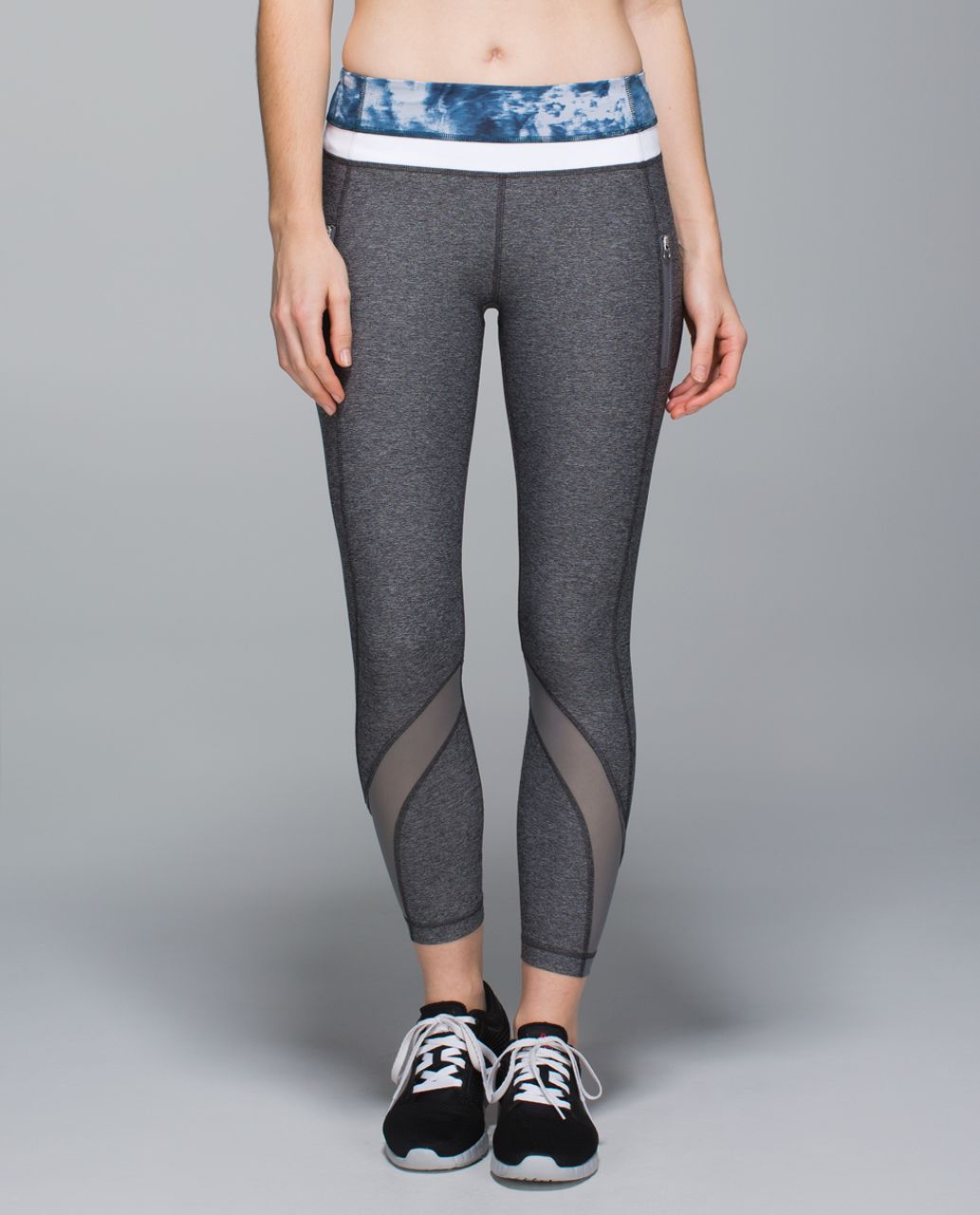 Lululemon Inspire Tight II (Mesh) - Heathered Black / Sea Side Silver Fox Alberta Lake / White