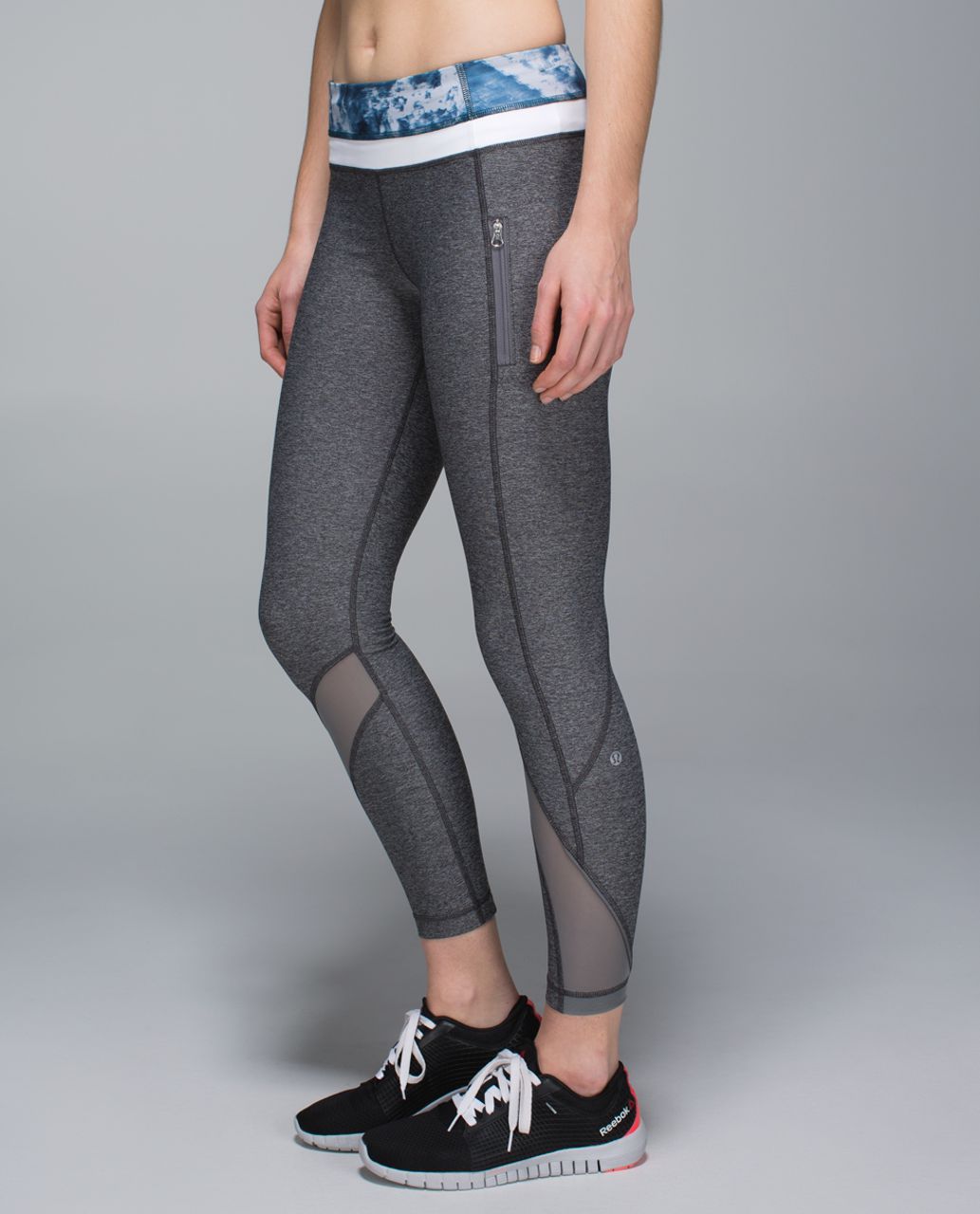 Lululemon Inspire Tight II (Mesh) - Heathered Black / Sea Side Silver Fox Alberta Lake / White