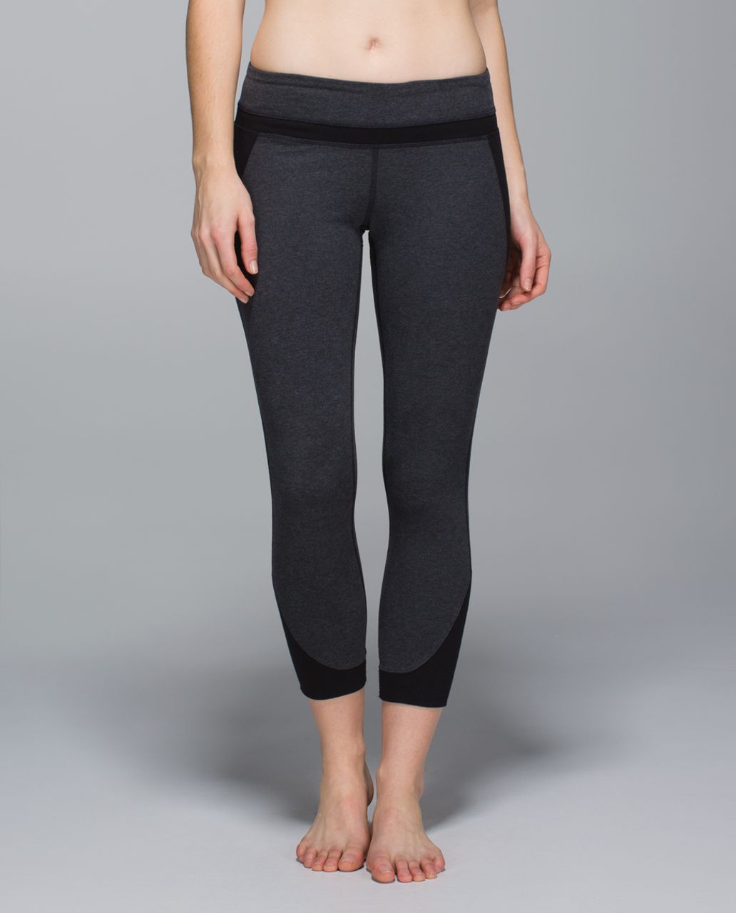 Lululemon Refine Crop - Heathered Black /  Black