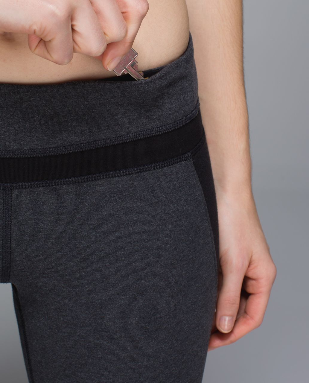 Lululemon Refine Crop - Heathered Black /  Black