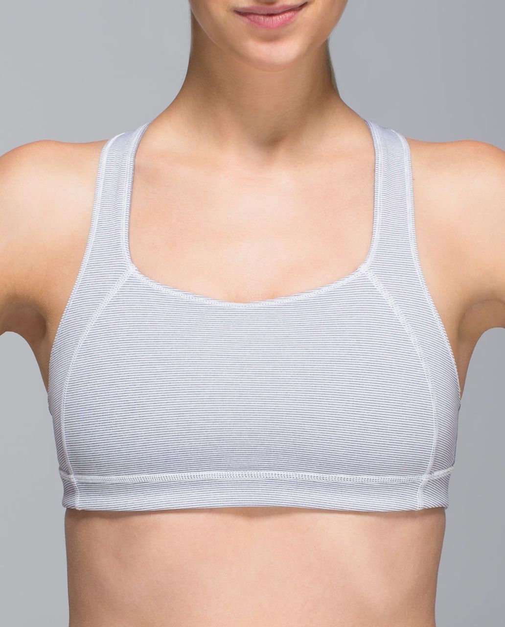 Lululemon Take 2 Bra - Wee Stripe Heathered Slate White / Heathered Slate