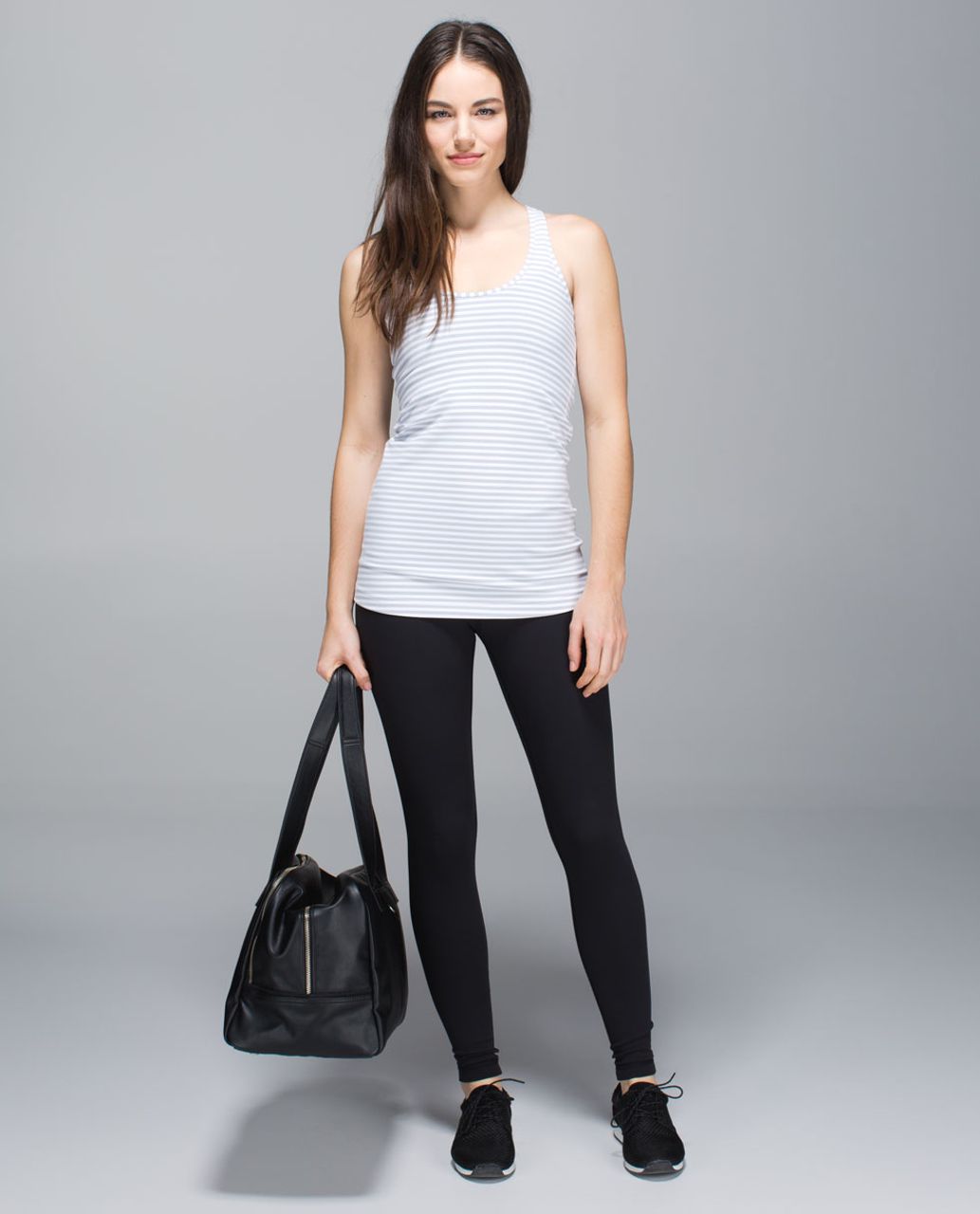 Lululemon Cool Racerback - Classic Stripe White Silver Fox