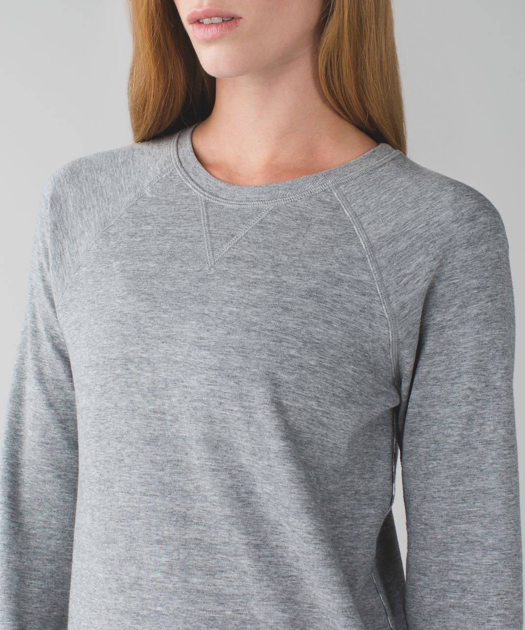 Lululemon Open Your Heart Long Sleeve II - Heathered Medium Grey / Super Wide Load Stripe Heathered Medium Grey White