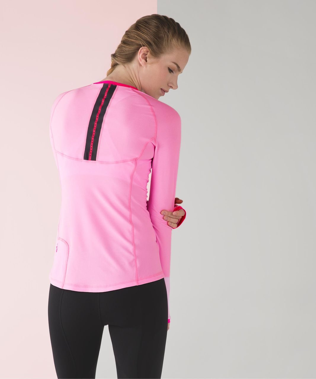 Lululemon Pace Pusher Long Sleeve - Heathered Vintage Pink / Vintage Pink / Slate