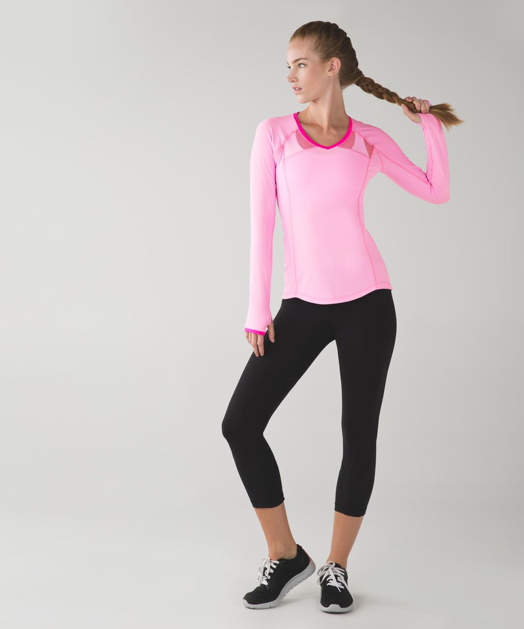 Lululemon Pace Pusher Long Sleeve - Heathered Vintage Pink / Vintage Pink / Slate