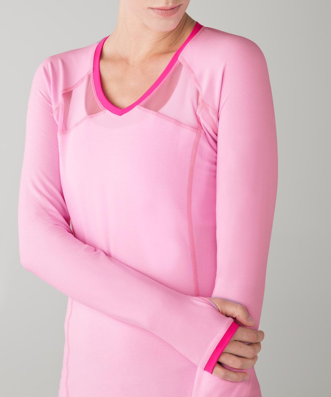 Lululemon Pace Pusher Long Sleeve - Heathered Vintage Pink / Vintage Pink / Slate