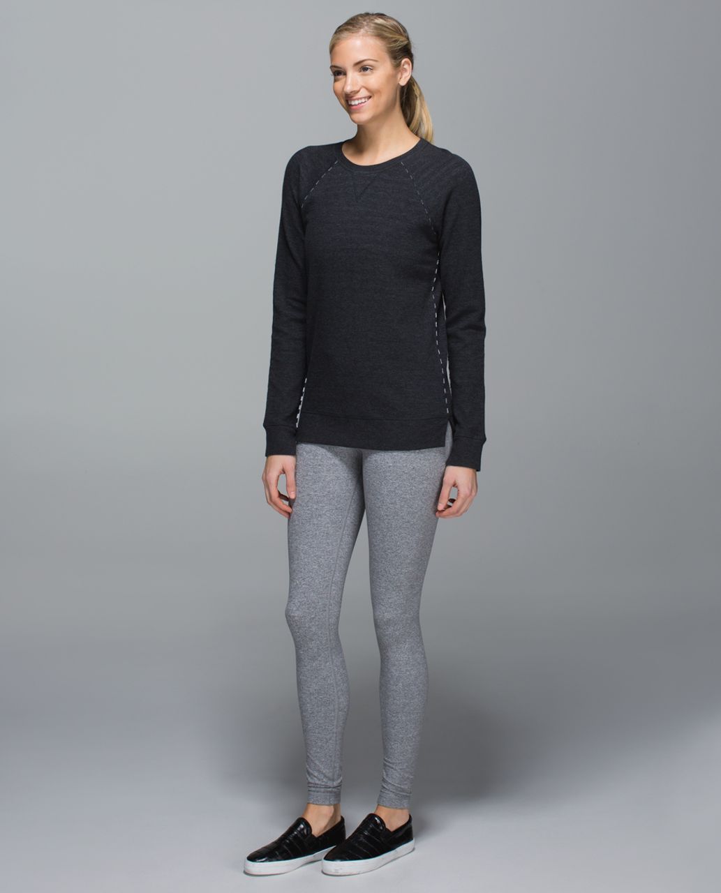 Lululemon Open Your Heart Long Sleeve II - Heathered Black / Super Wide  Load Stripe Heathered Black White - lulu fanatics