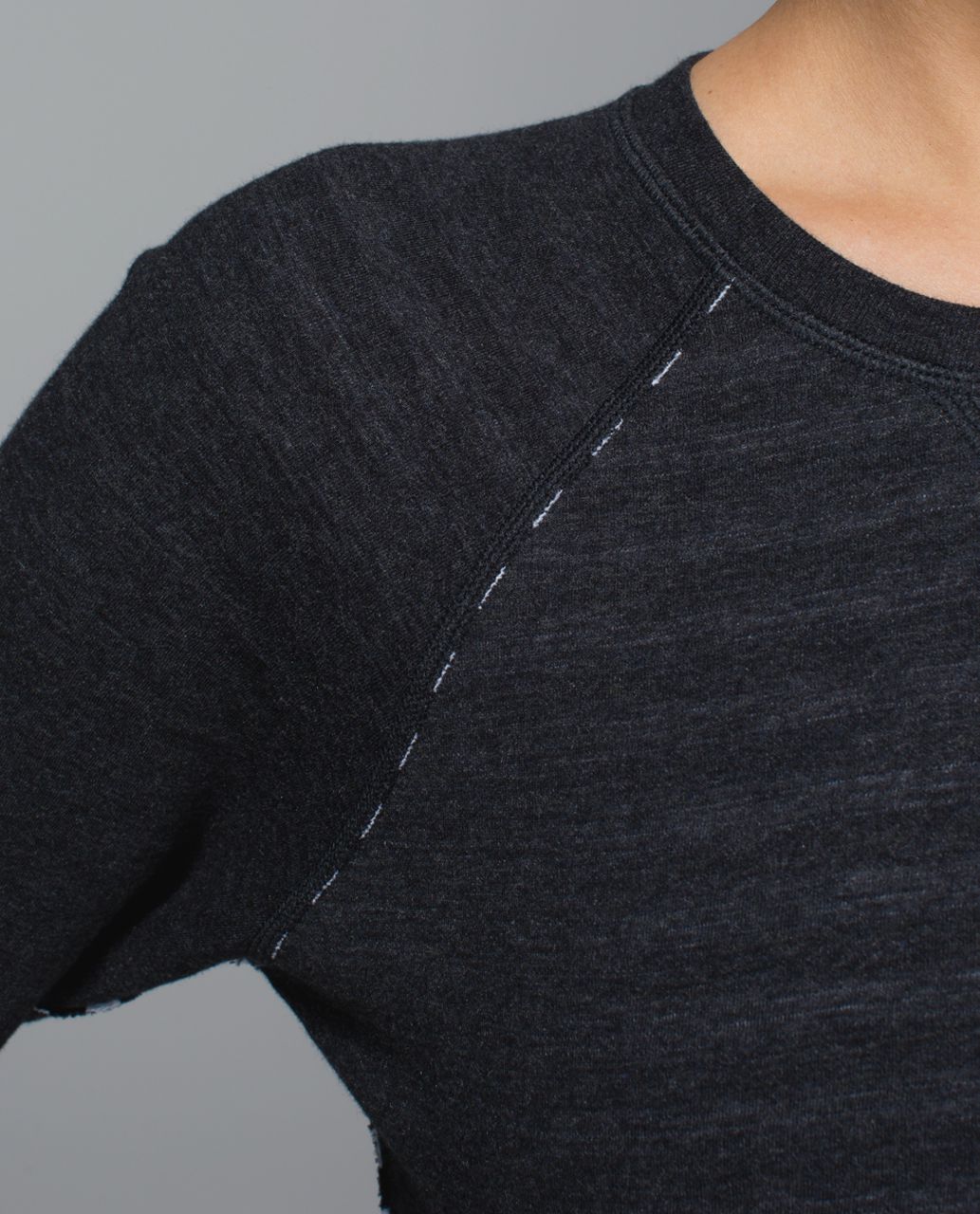 Lululemon Open Your Heart Long Sleeve II - Heathered Black / Super Wide Load Stripe Heathered Black White