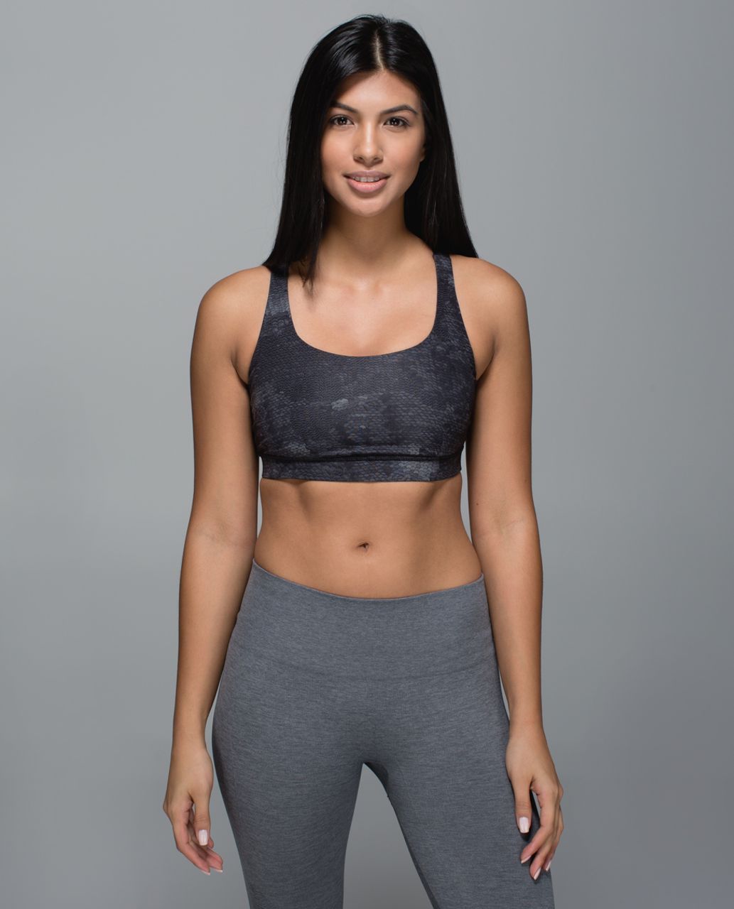 Lululemon Energy Bra - Sequin Snake Slate Black