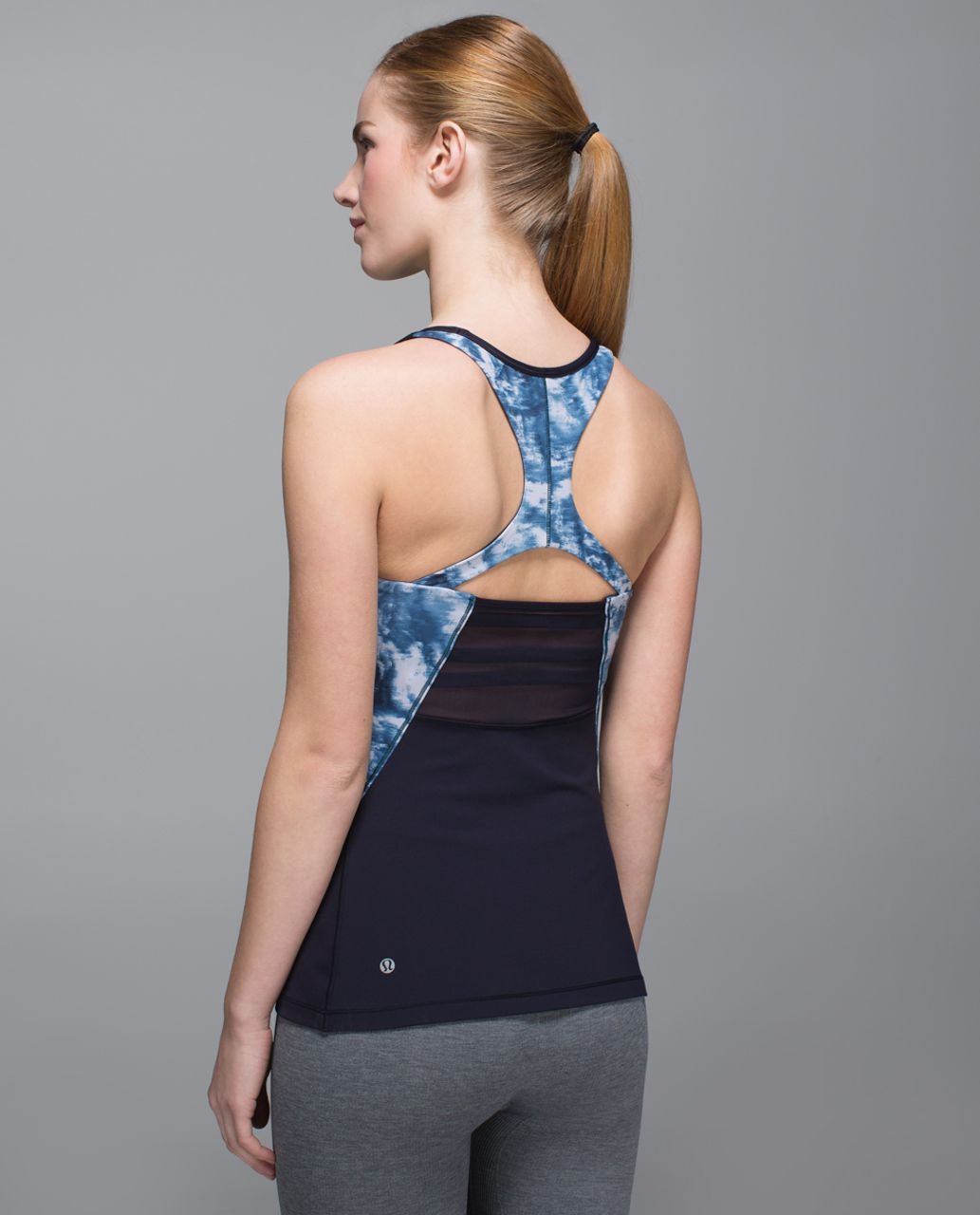 Lululemon Mesh With Me Tank - Naval Blue / Sea Side Silver Fox Alberta Lake