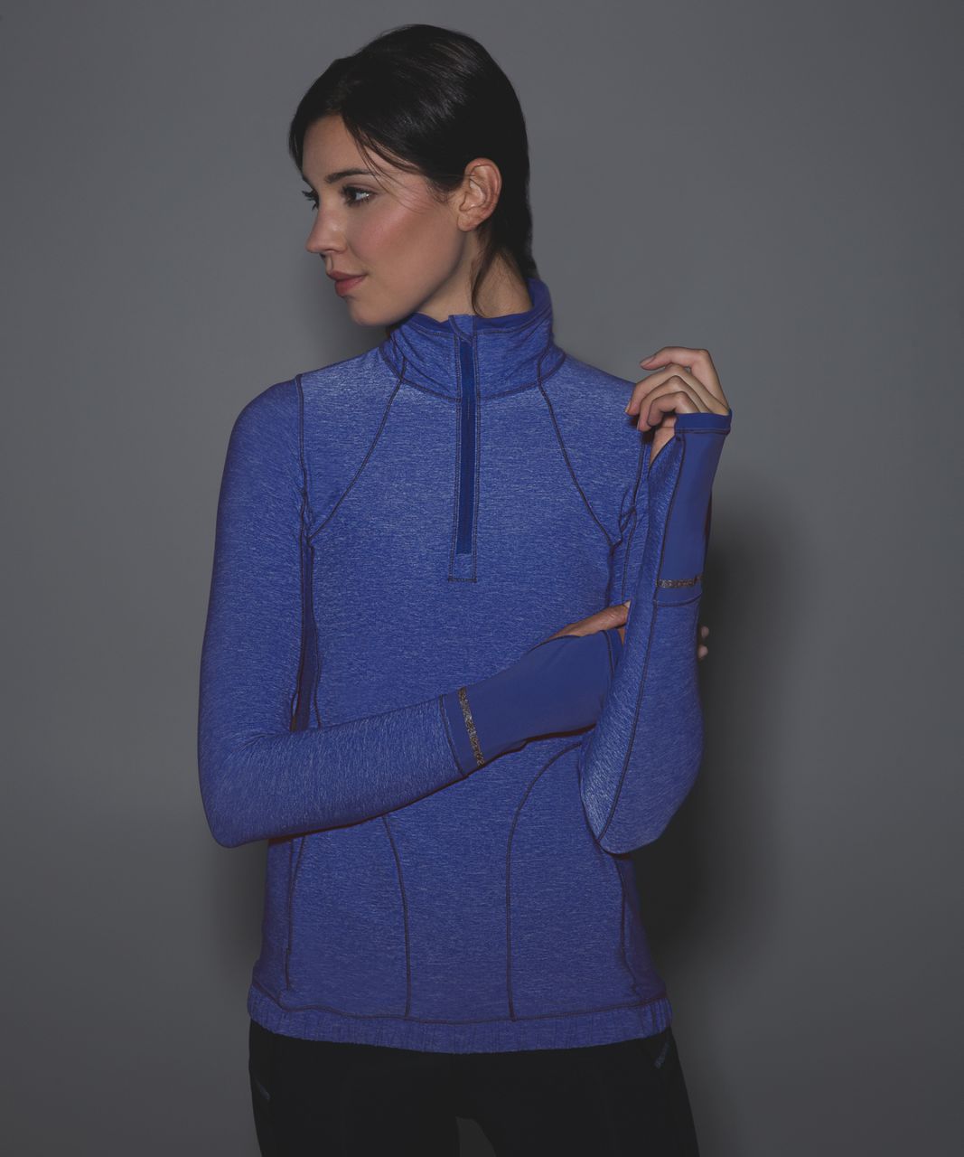 Lululemon Pace Pusher 1/2 Zip - Heathered Harbor Blue / Harbor Blue