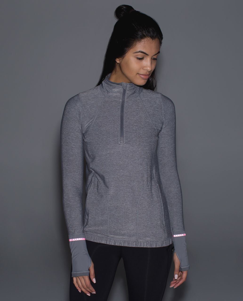 Lululemon Pace Pusher 1/2 Zip - Heathered Slate / Slate