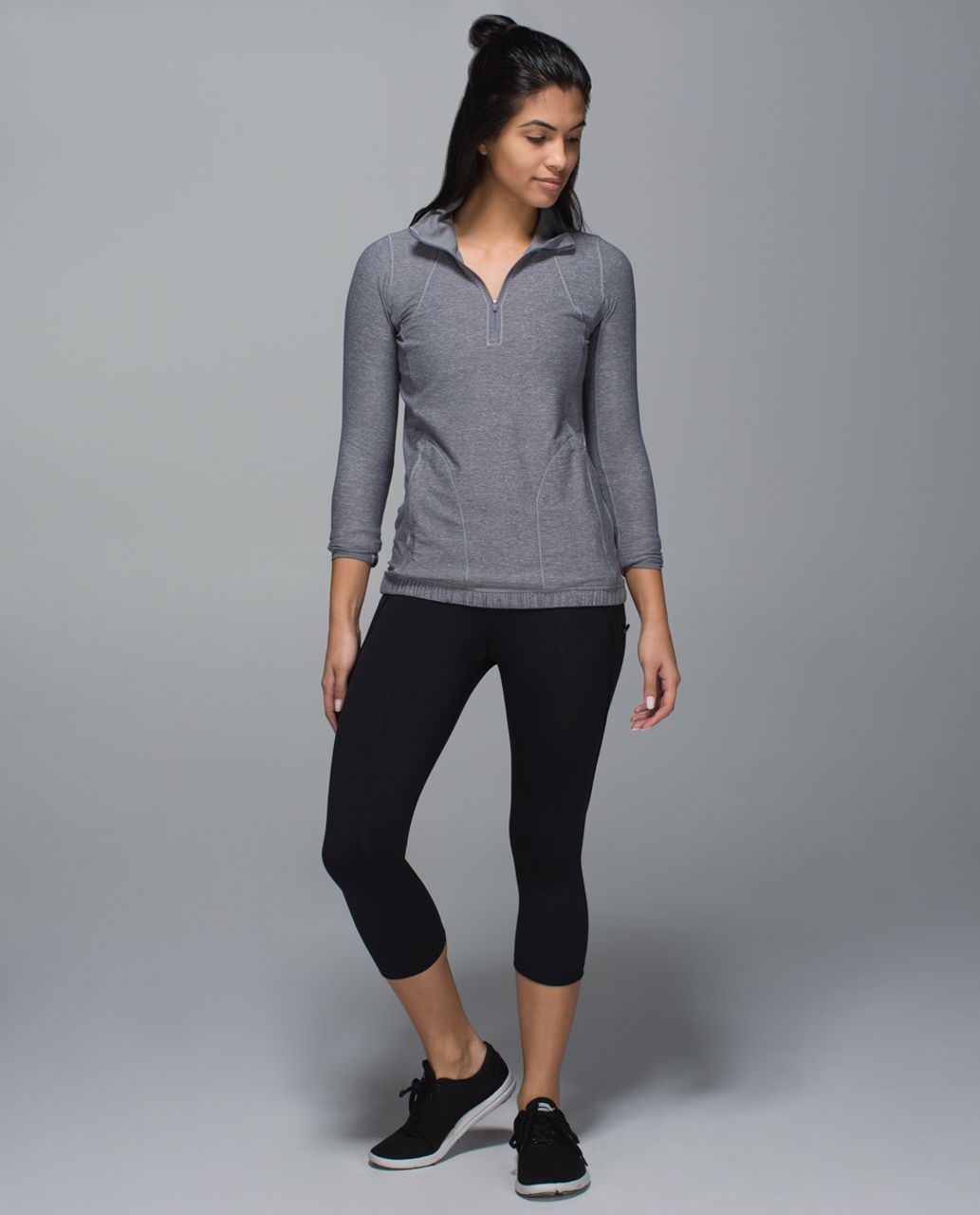 Lululemon Pace Pusher 1/2 Zip - Heathered Slate / Slate