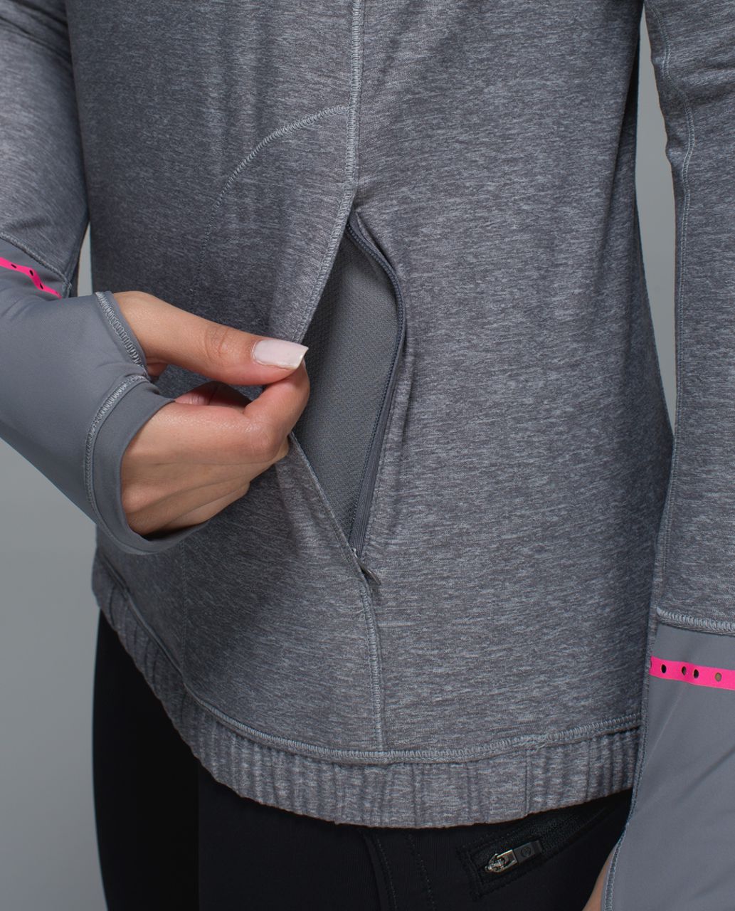 Lululemon Pace Pusher 1/2 Zip - Heathered Slate / Slate