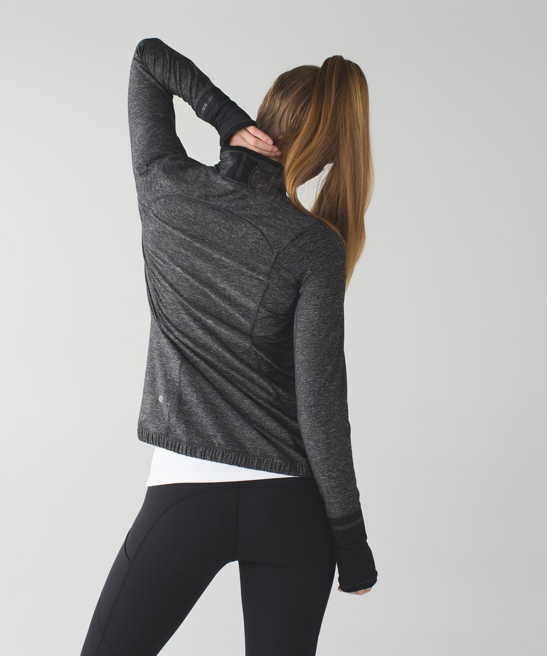 Lululemon Pace Pusher 1/2 Zip - Heathered Black /  Black