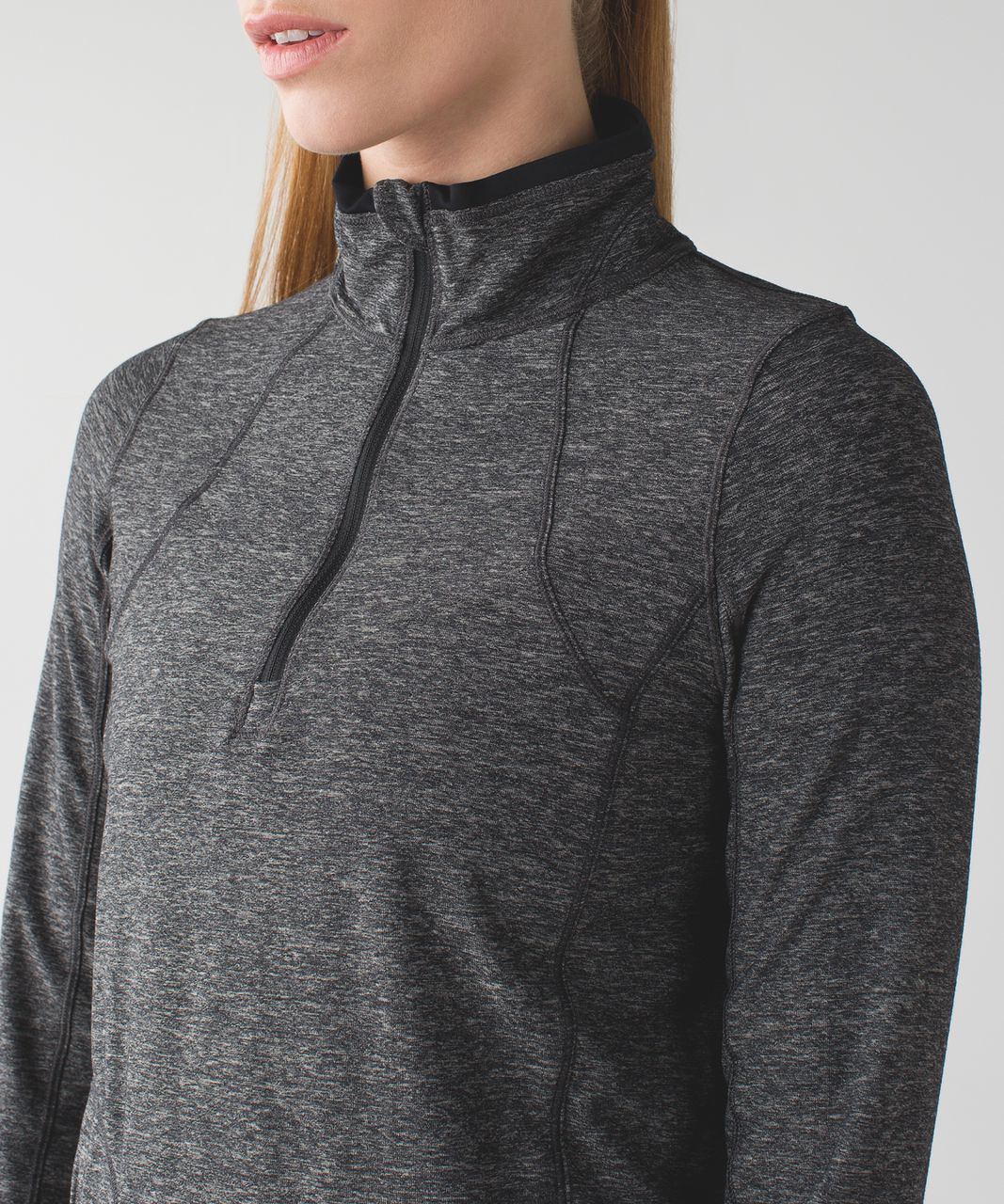 Lululemon Pace Pusher 1/2 Zip - Heathered Black /  Black