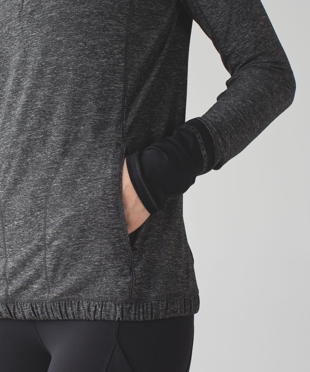 Lululemon Pace Pusher 1/2 Zip - Heathered Black /  Black