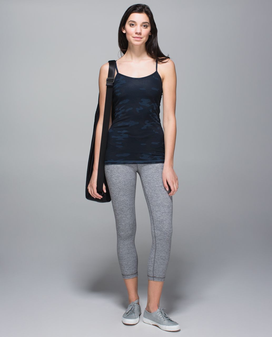 Lululemon Power Y Tank *Luon - Heathered Texture Lotus Camo Oil Slick Blue