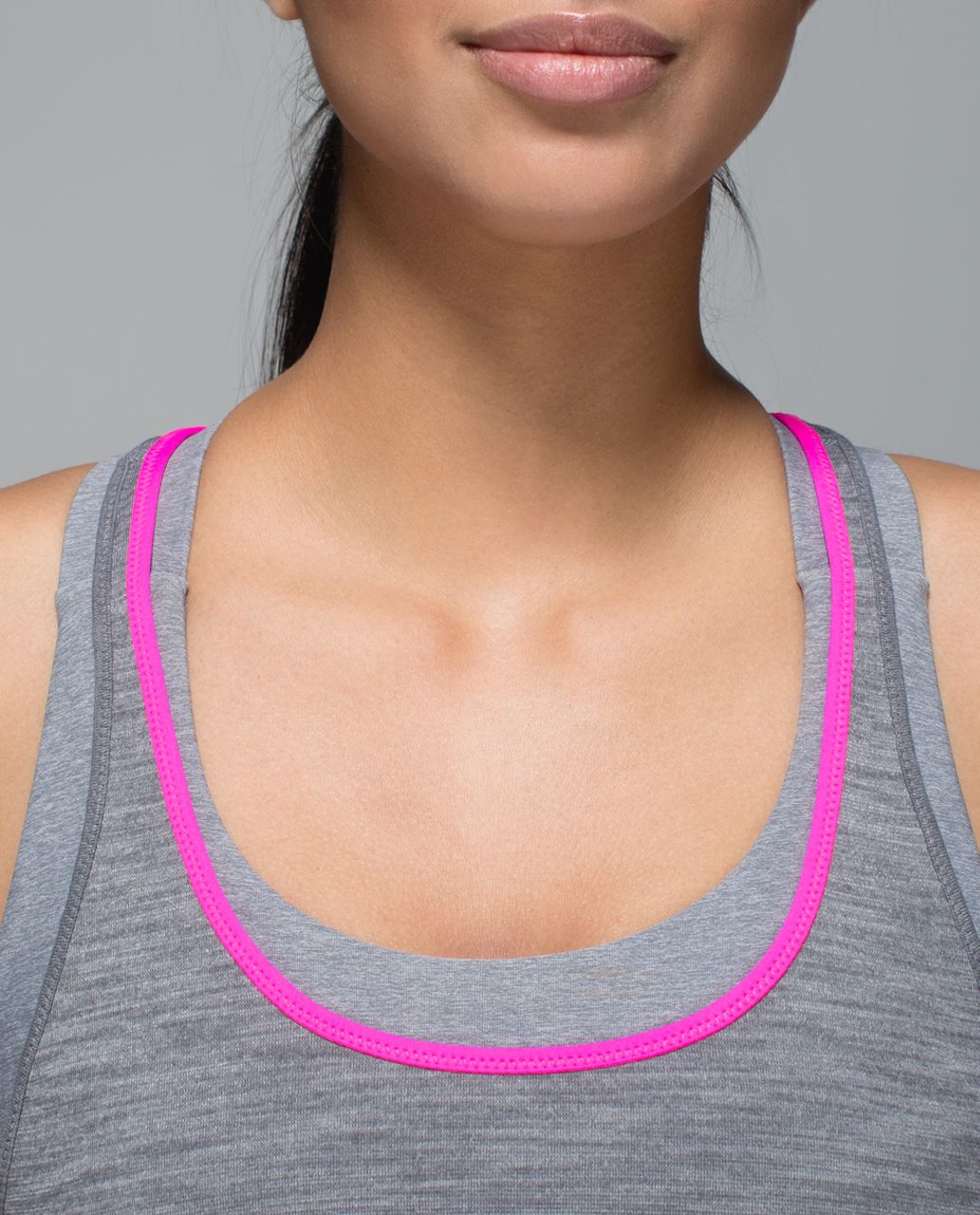 Lululemon What The Sport Singlet - Heathered Slate / Raspberry Glo Light