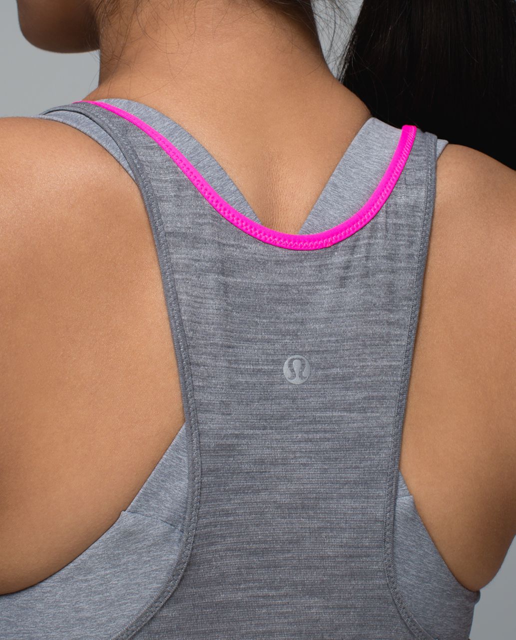 Lululemon What The Sport Singlet - Heathered Slate / Raspberry Glo Light