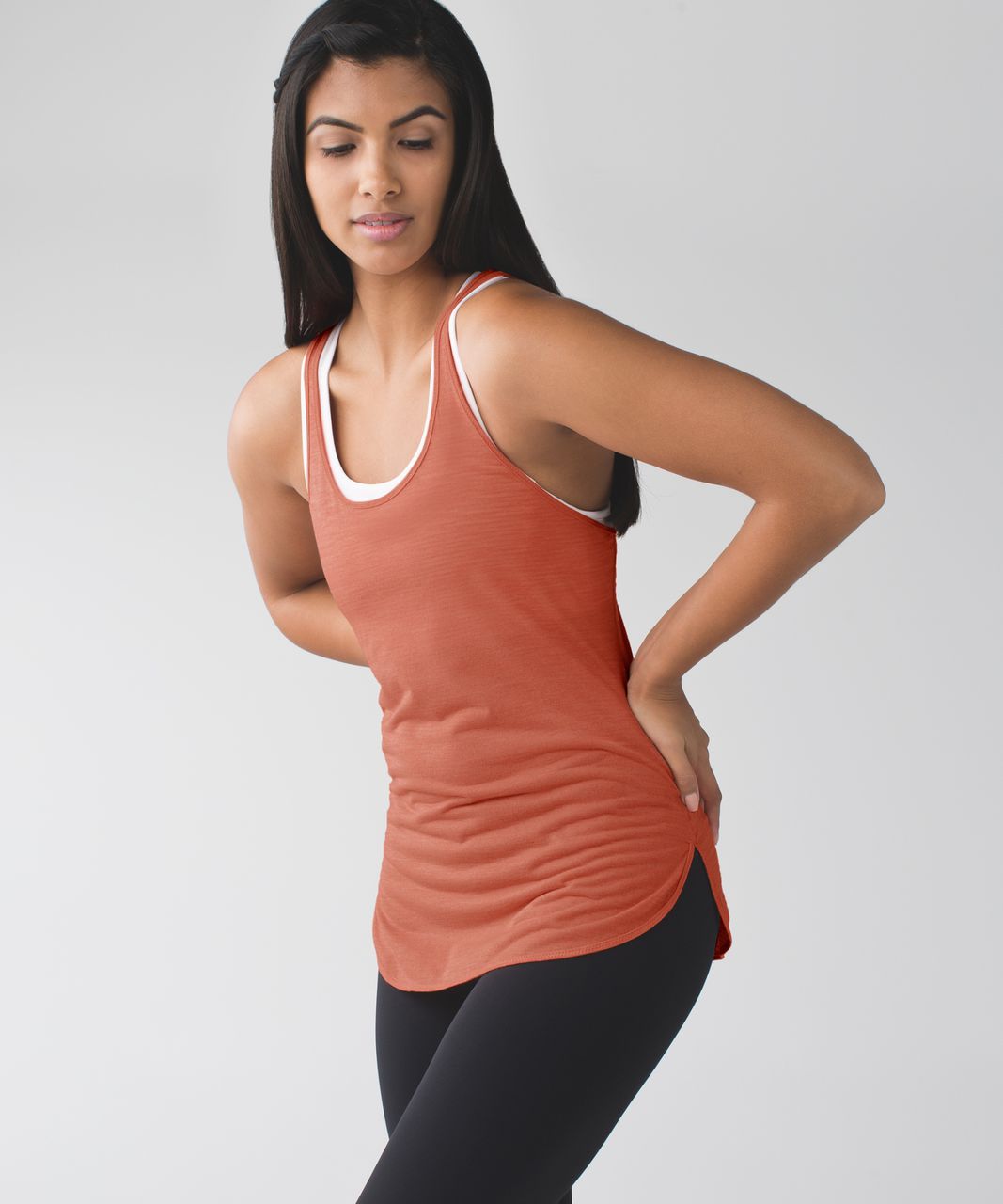 Lululemon What The Sport Singlet - Heathered Plum Peach