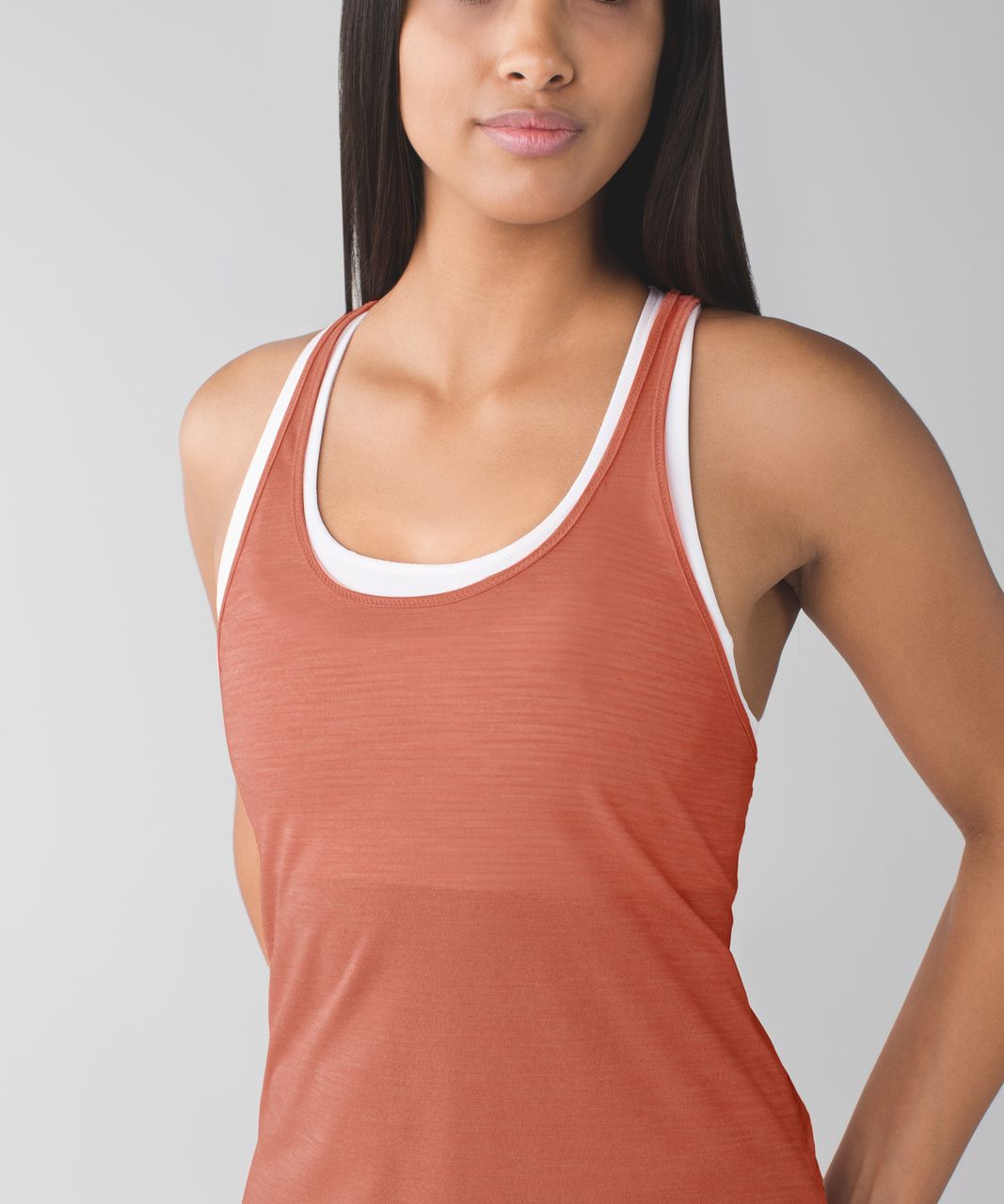 Lululemon What The Sport Singlet - Heathered Plum Peach