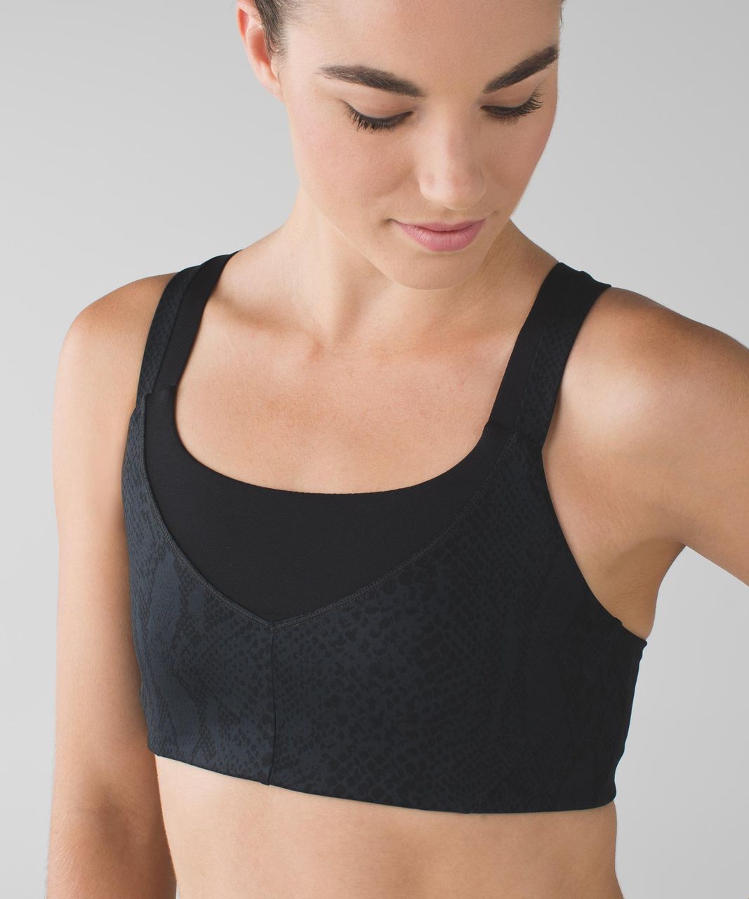 Lululemon On Your Way Bra - Desert Snake Deep Coal Black / Black