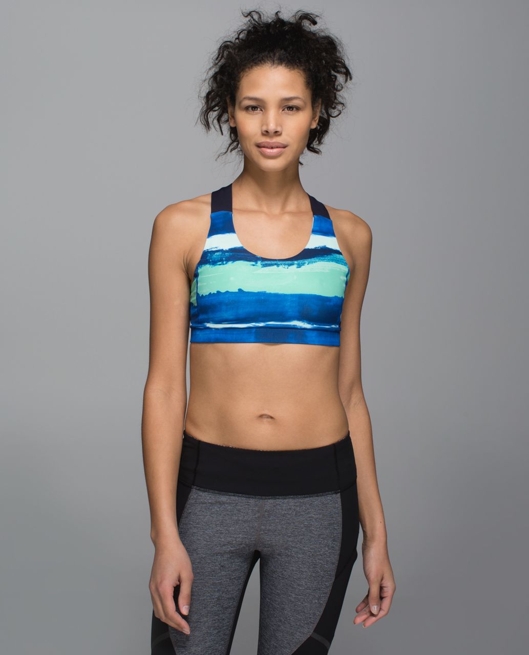 Soma Bliss Breathe Medium Impact Racerback Sport Bra, On A Trip Batik Blue,  size XXL by Soma