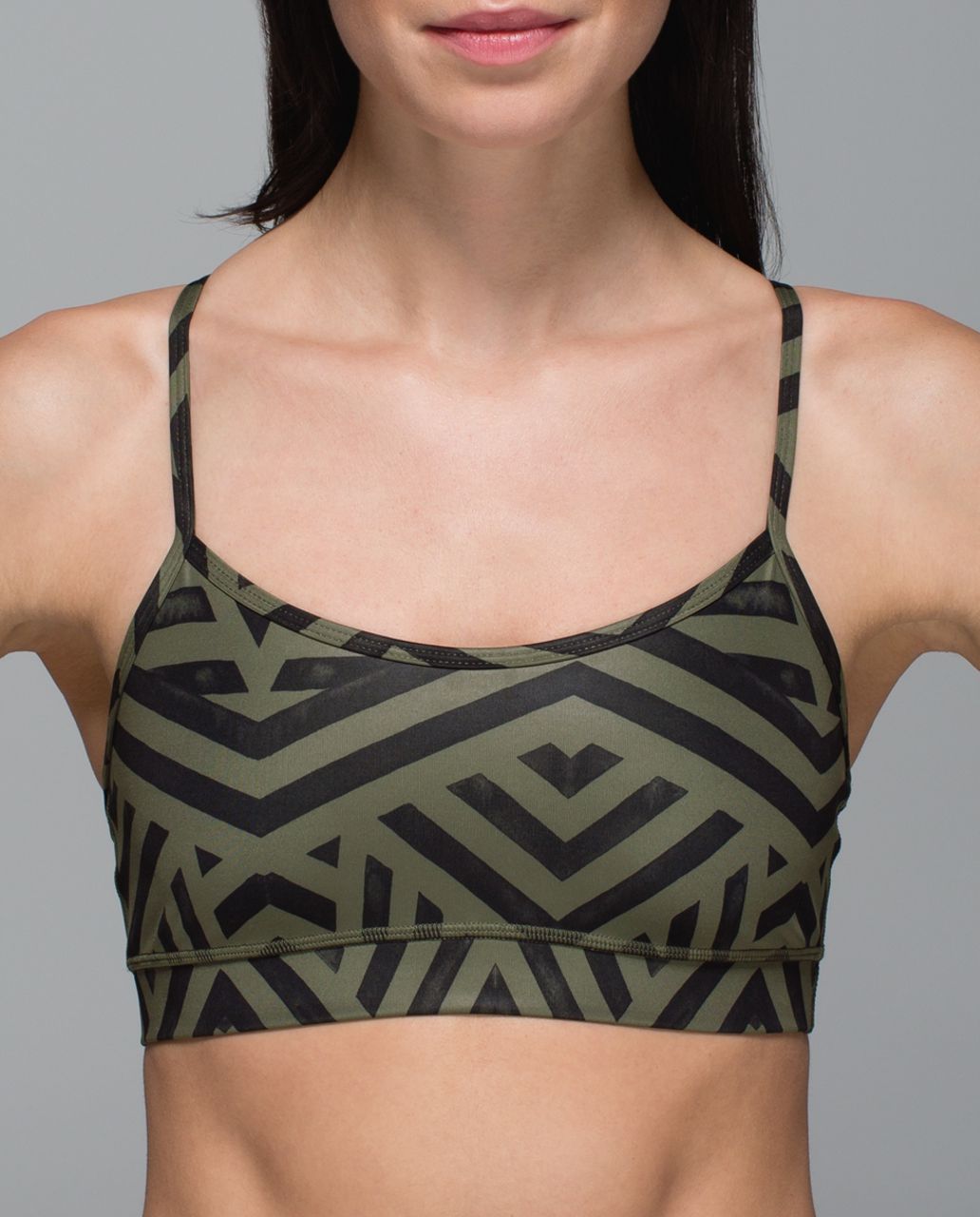 Lululemon Flow Y Bra IV - Savasana Camo 20cm Fatigue Green - lulu fanatics