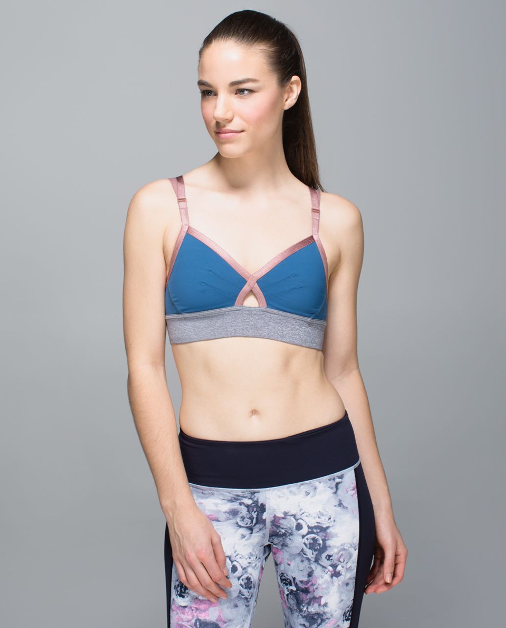 Lululemon If You're Lucky Bra - Hawk Blue / Heathered Slate / Bark