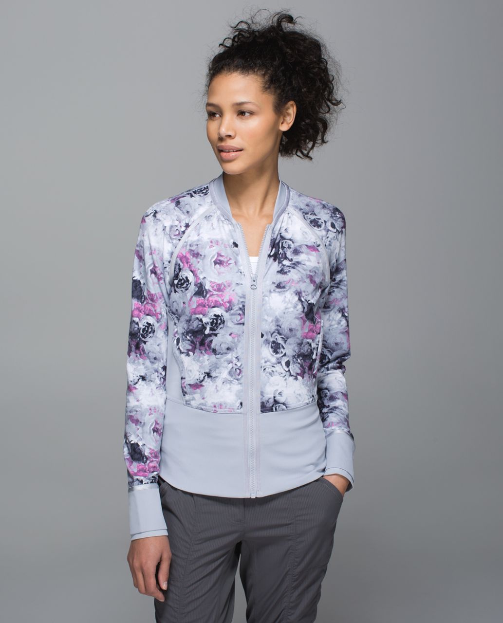 Lululemon If You're Lucky Jacket - Moody Mirage White Deep Navy / Silver Fox