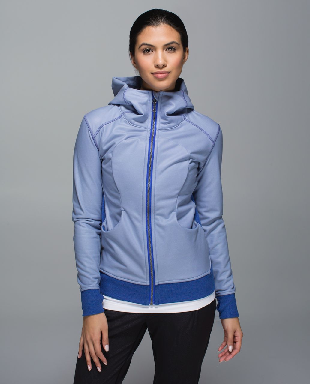 Lululemon On The Daily Hoodie *PU Coated - Heathered Denim Harbor Blue