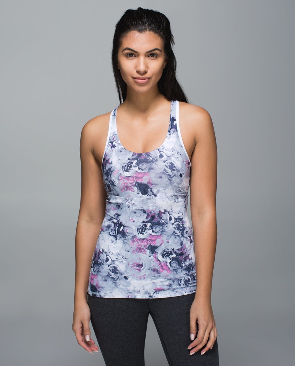 Lululemon Crossback Tank - Moody Mirage White Deep Navy / White