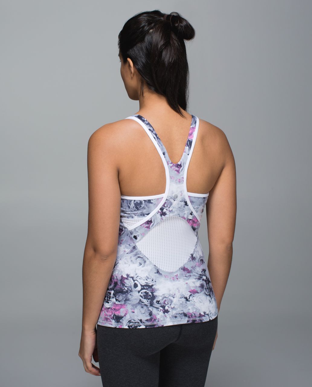 Lululemon Crossback Tank - Moody Mirage White Deep Navy / White