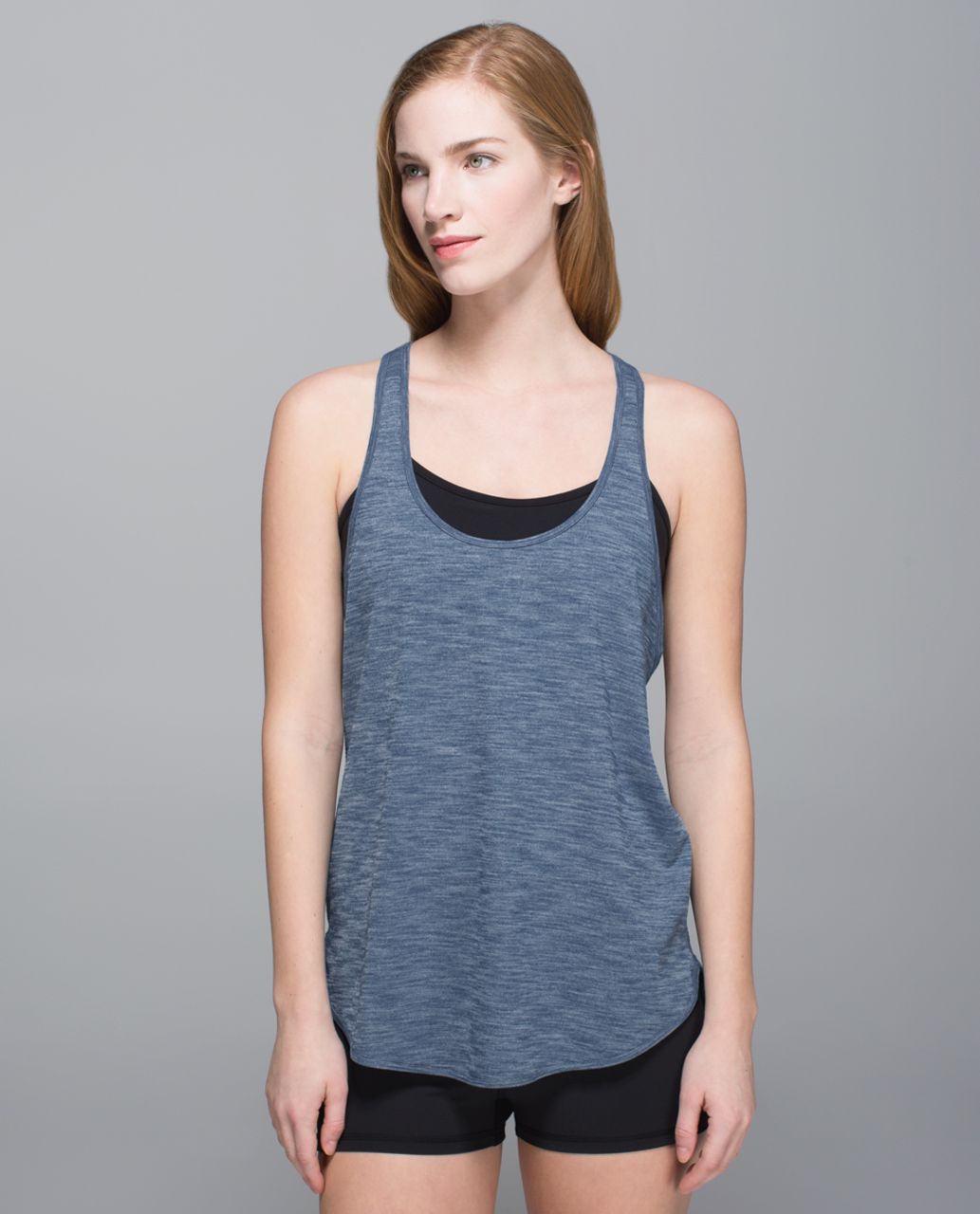 Lululemon 105 F Singlet - Heathered Hawk Blue