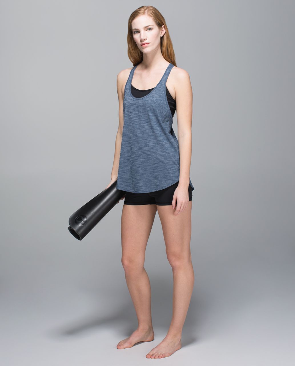 Lululemon 105 F Singlet - Heathered Hawk Blue