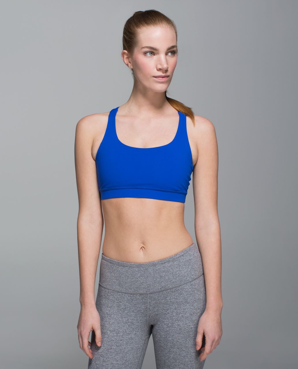 like new! lululemon energy sports bra crescent in tempest blue size 10