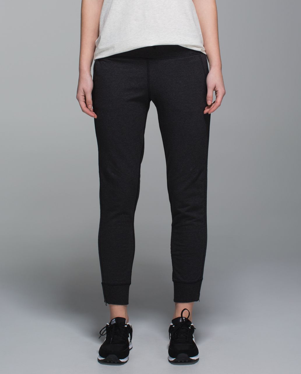 Lululemon No Sweat Pant - Heathered Black - lulu fanatics