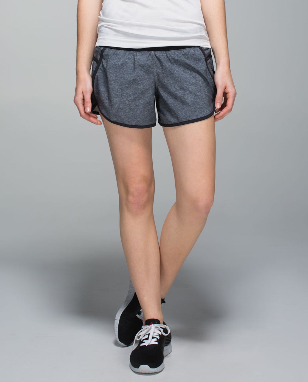 Lululemon Tracker Short III *4-way Stretch - Heathered Texture Printed Grey Deep Coal / Black