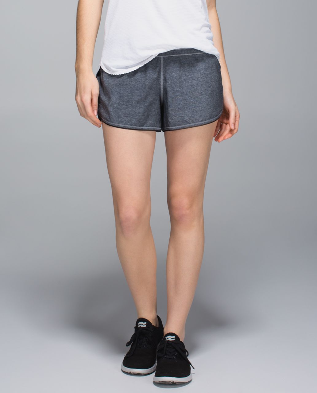 Lululemon Seek The Heat Short - Heathered Texture Printed Greyt Deep Coal