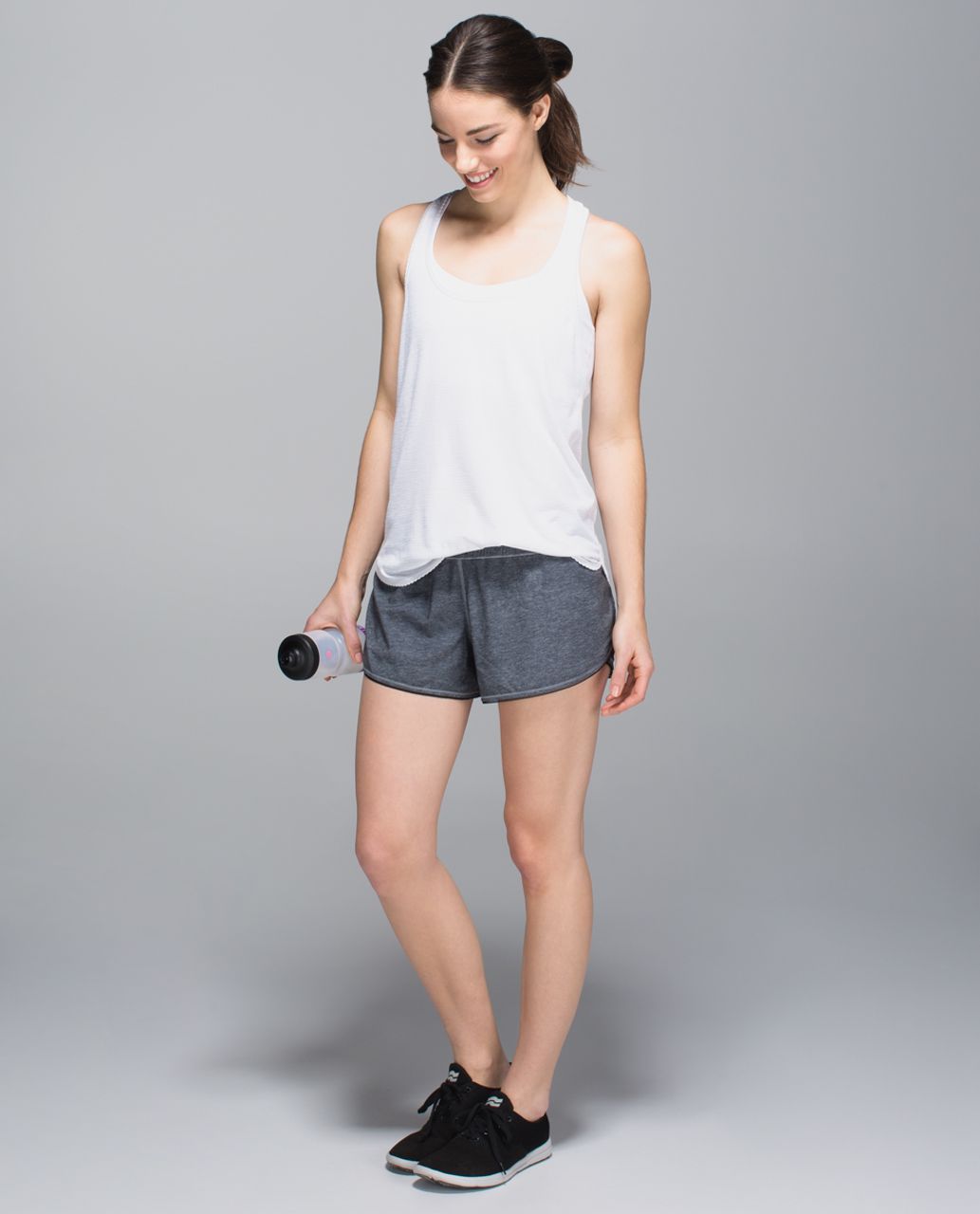 Lululemon Seek The Heat Short - Heathered Texture Printed Greyt Deep Coal