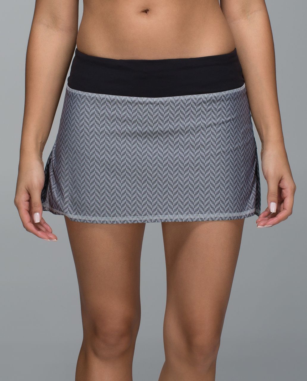 Lululemon Run:  Pace Setter Skirt *4-way Stretch (Regular) - Giant Herringbone Swift Black White / Black