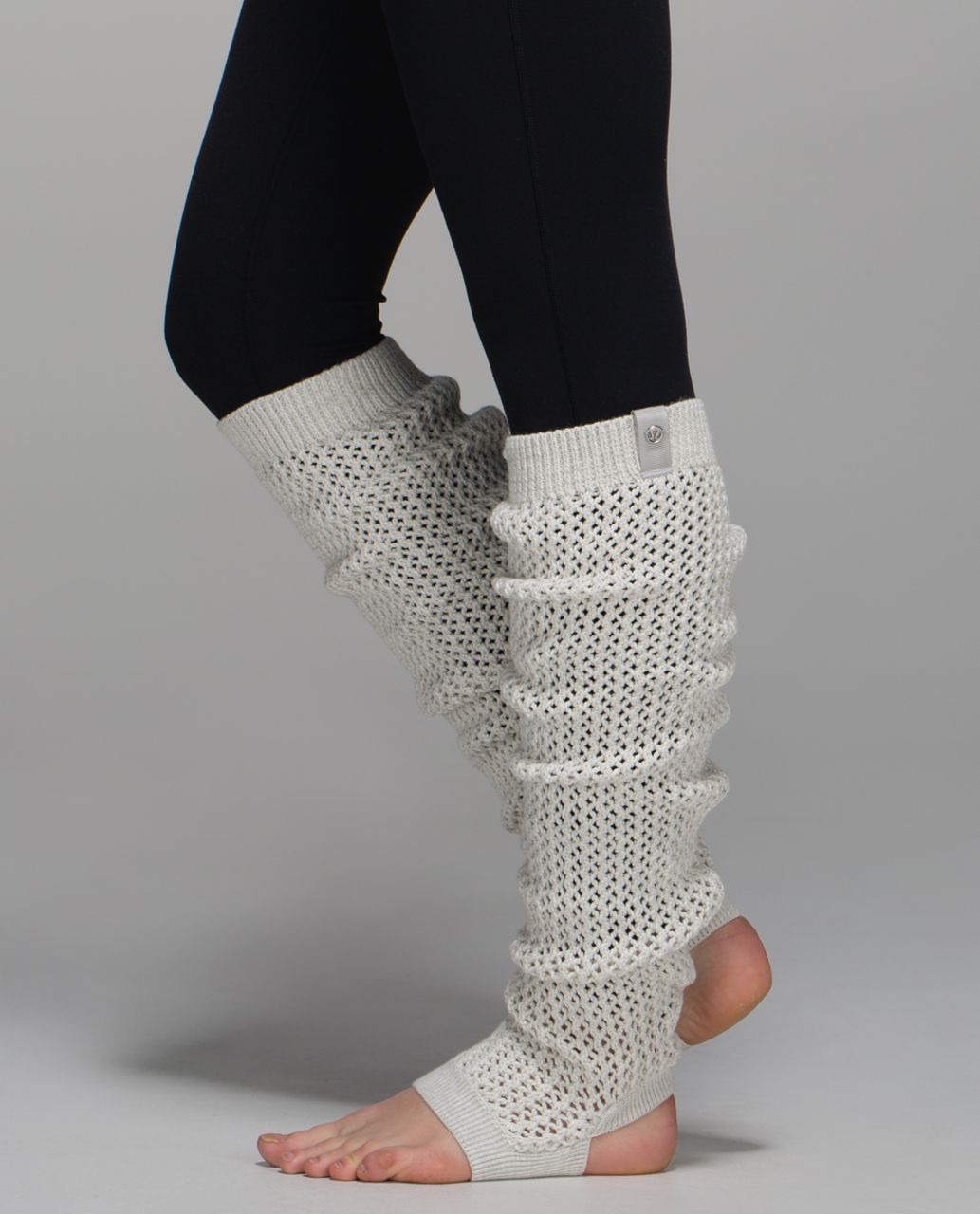 Lululemon Mind Your Practice Leg Warmer - Silver Spoon / White