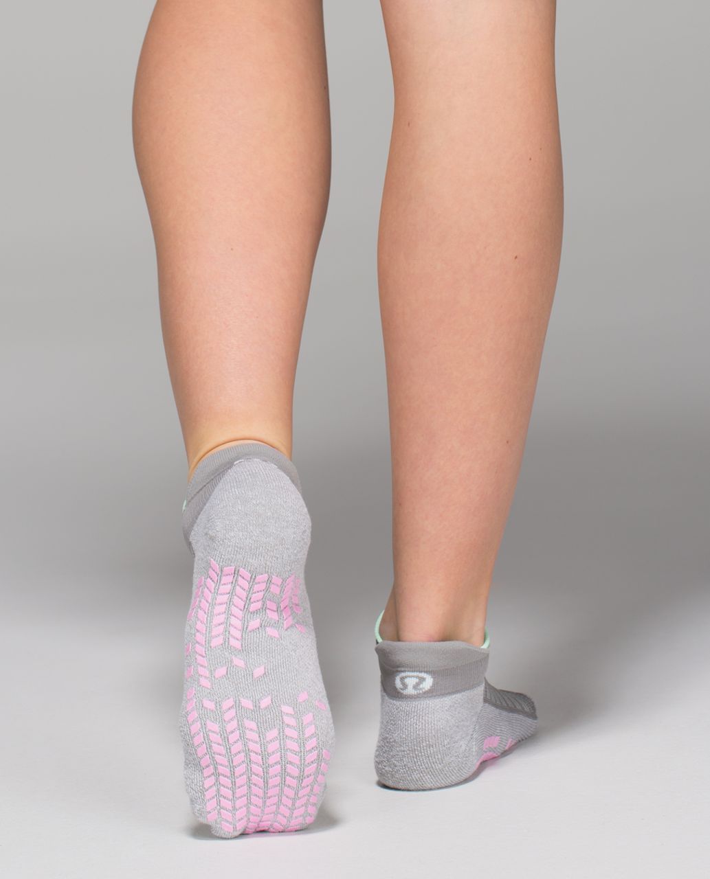 Lululemon See You At The Studio Sock - Skinny Chevron Ambient Grey Vintage Pink