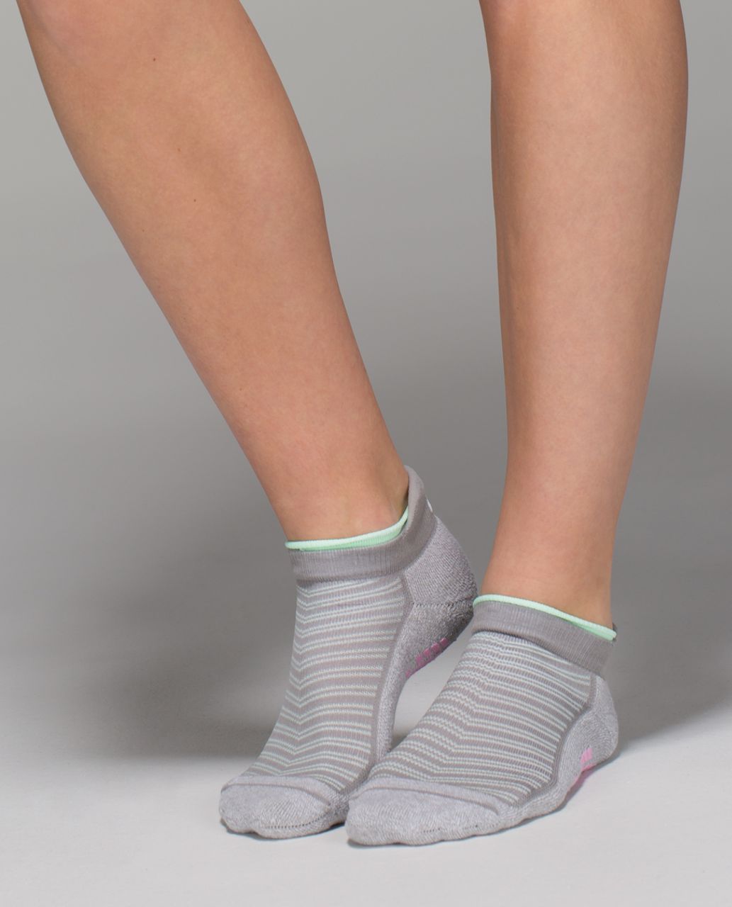 Lululemon See You At The Studio Sock - Skinny Chevron Ambient Grey Vintage Pink