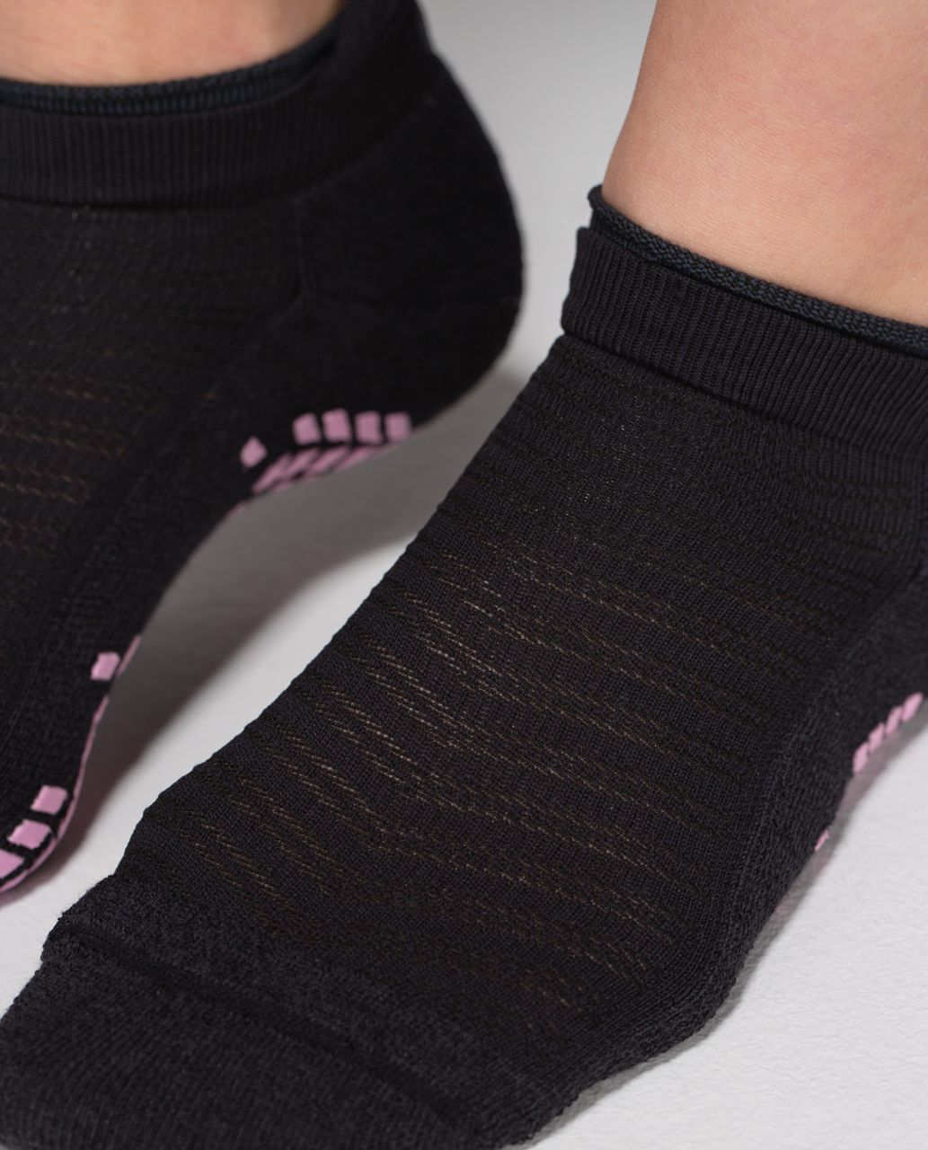 Lululemon See You At The Studio Sock - Skinny Chevron Black Vintage Pink